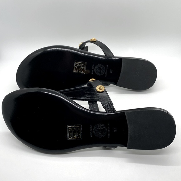 VERSACE EMBLEM LOGO GOLD STUD SANDALS NEW - Picture 11 of 13